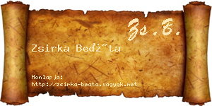 Zsirka Beáta névjegykártya